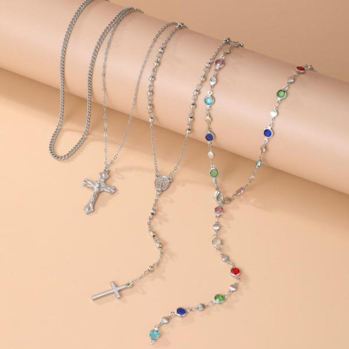 Aurelia 4-Piece Cross Necklace Set