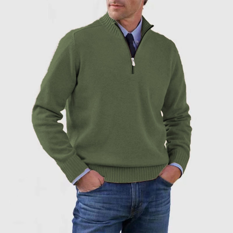 Rowan Men’s Knitted Quarter Zip Pullover - Saint Drako