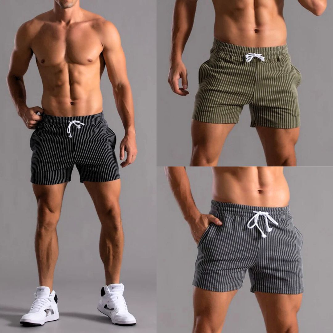 Pinstriped Athleisure Shorts - Saint Drako