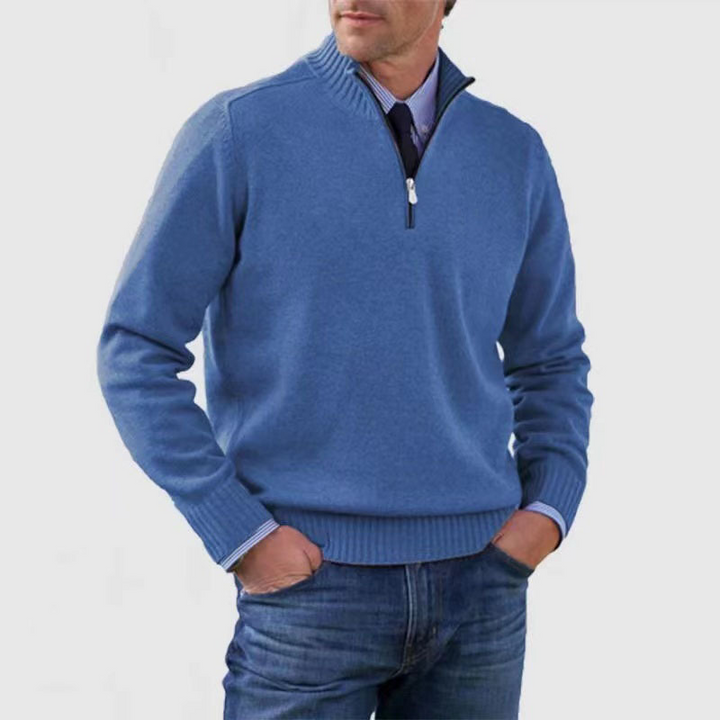 Rowan Men’s Knitted Quarter Zip Pullover - Saint Drako