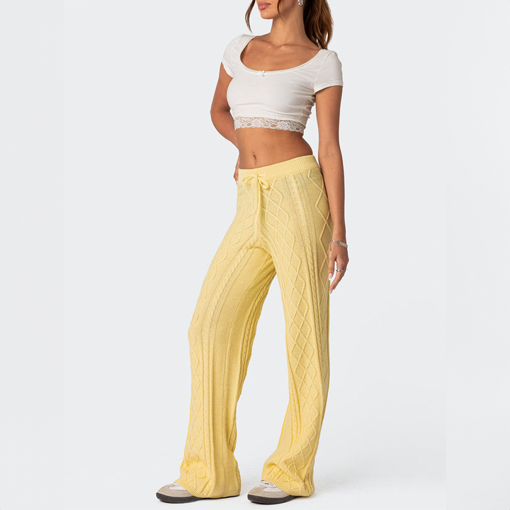 Amara Knit Wide-Leg Pants - Saint Drako