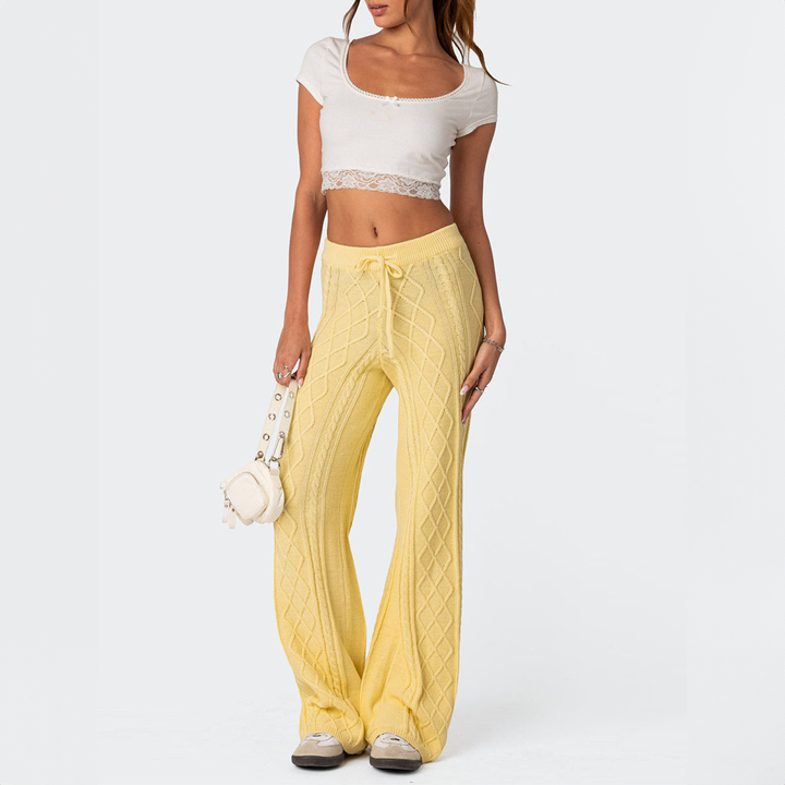 Amara Knit Wide-Leg Pants - Saint Drako