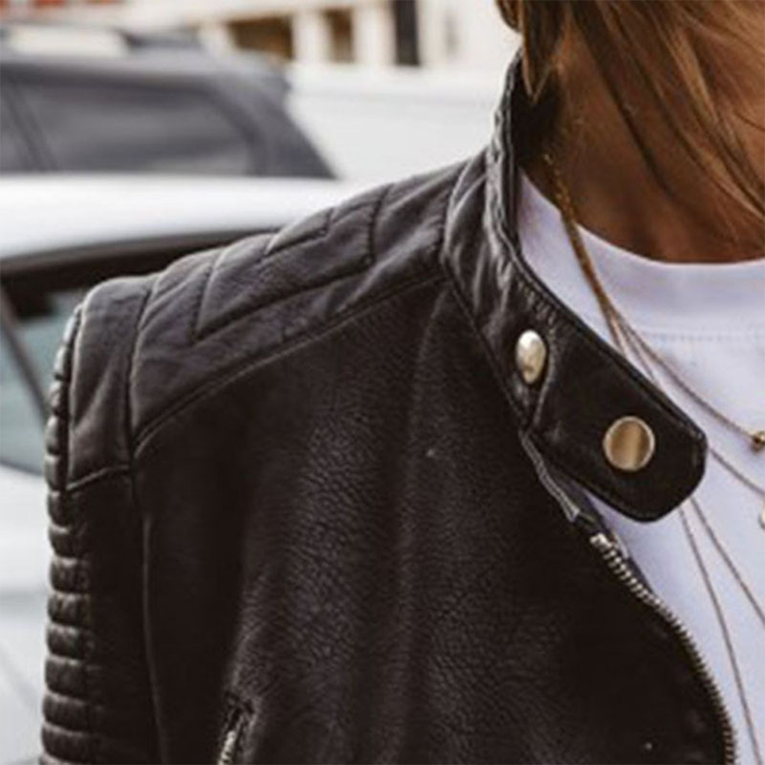 Raven Women’s Cropped Biker Jacket - Saint Drako