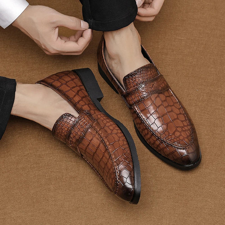 Savona Crocodile Leather Loafers