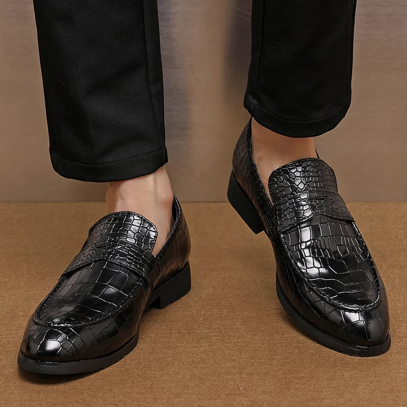 Savona Crocodile Leather Loafers