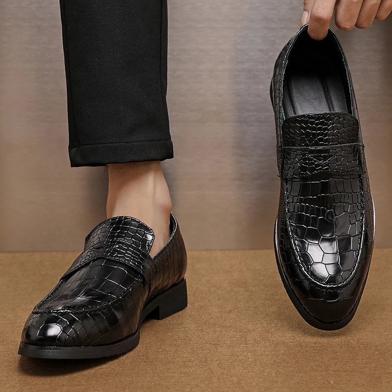 Savona Crocodile Leather Loafers
