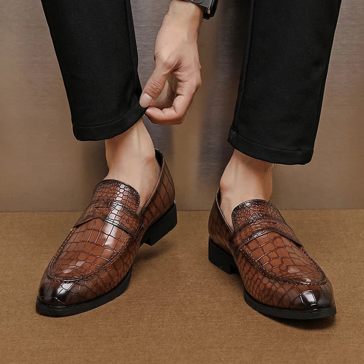 Savona Crocodile Leather Loafers
