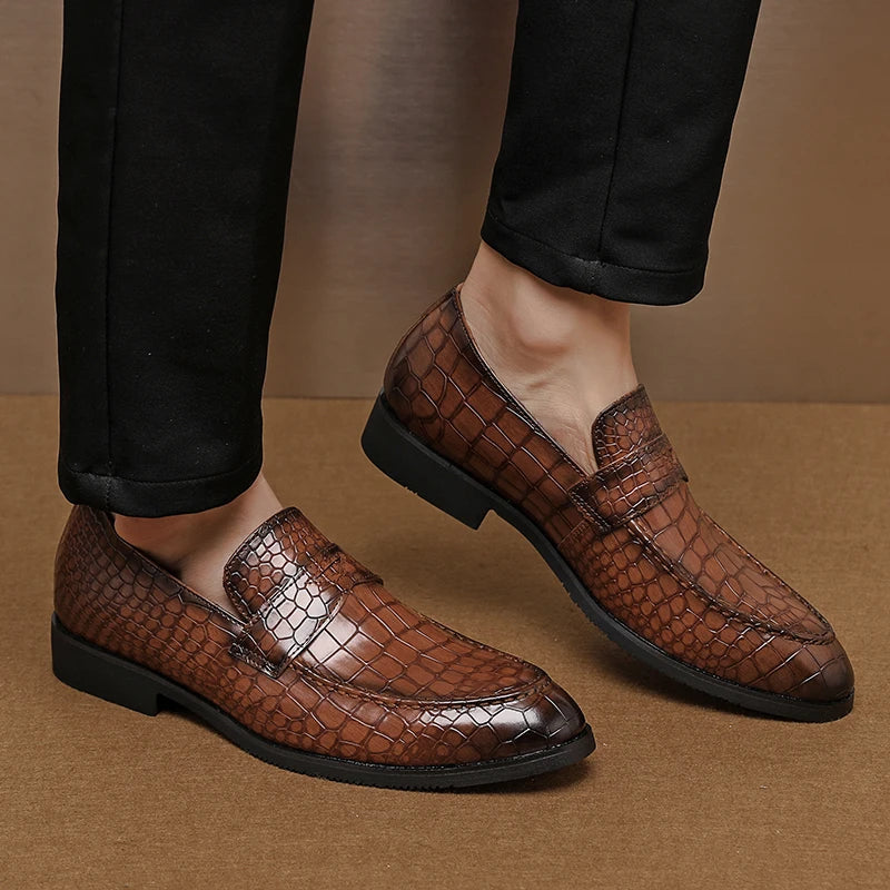 Savona Crocodile Leather Loafers