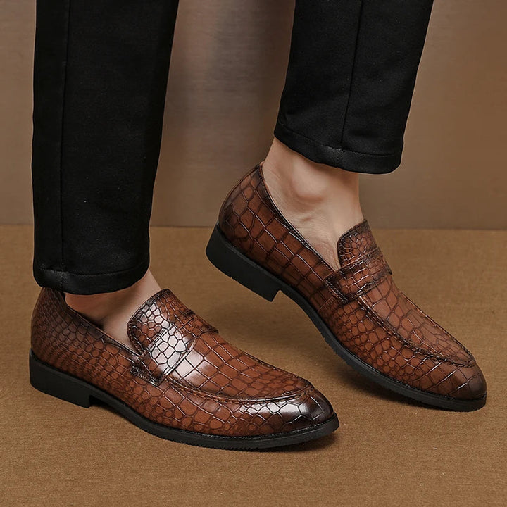 Savona Crocodile Leather Loafers