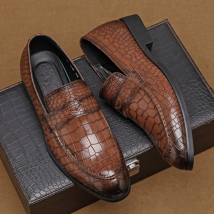 Savona Crocodile Leather Loafers