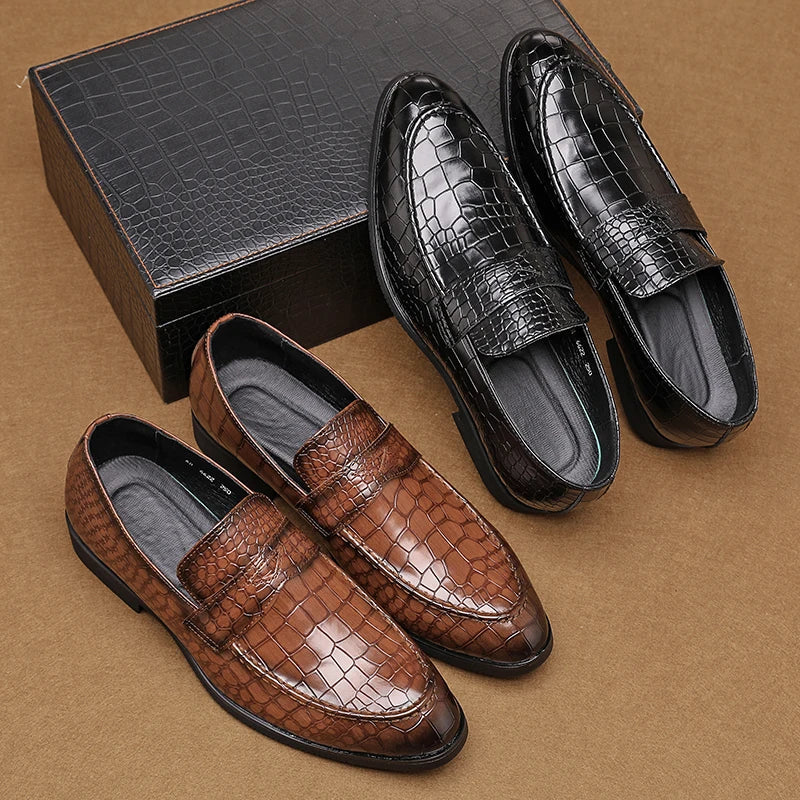 Savona Crocodile Leather Loafers