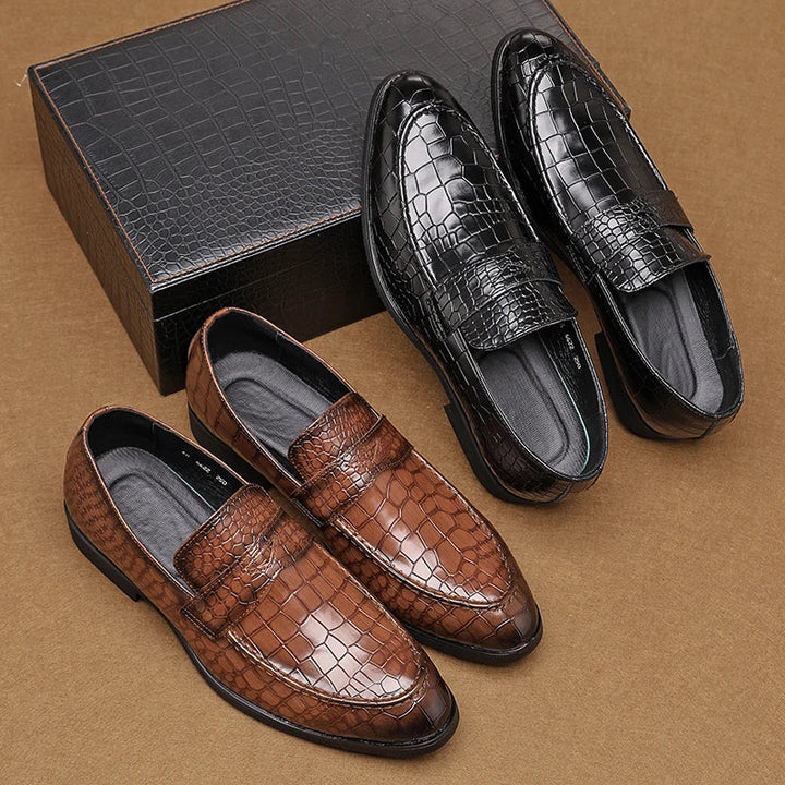 Savona Crocodile Leather Loafers