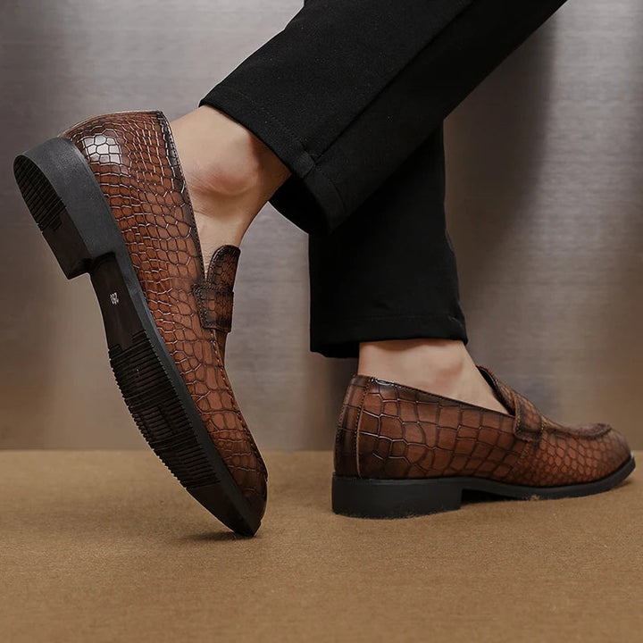 Savona Crocodile Leather Loafers