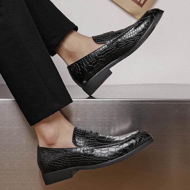 Savona Crocodile Leather Loafers