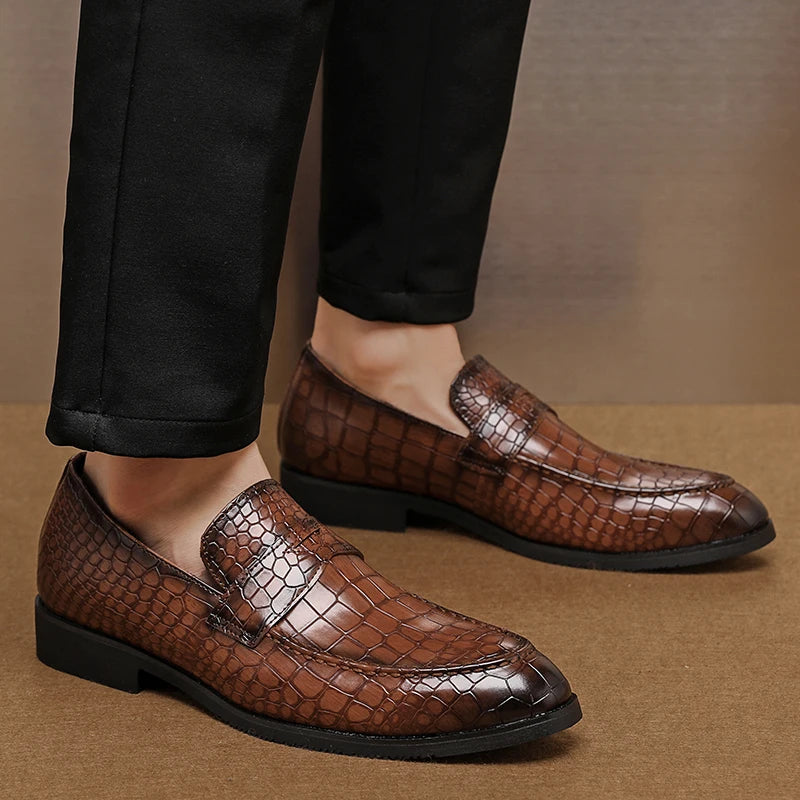 Savona Crocodile Leather Loafers