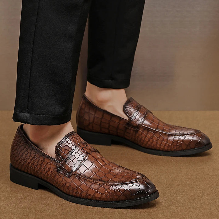 Savona Crocodile Leather Loafers