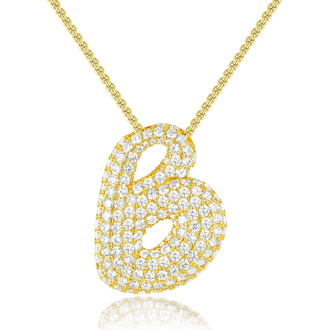 14K Gold Bubble Letter Necklace - Saint Drako