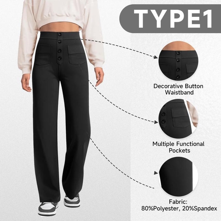 Lunaro Button-Front Wide Leg Pants