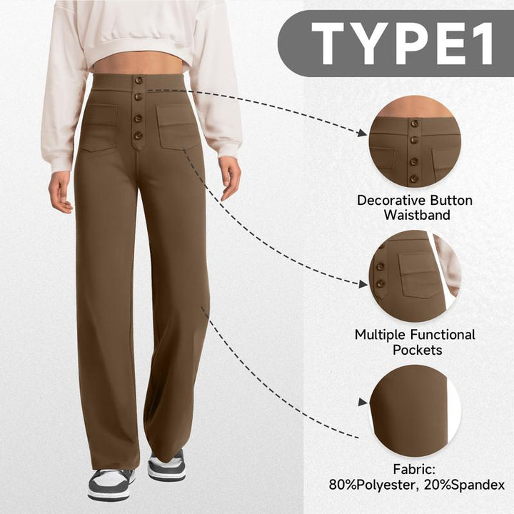 Lunaro Button-Front Wide Leg Pants