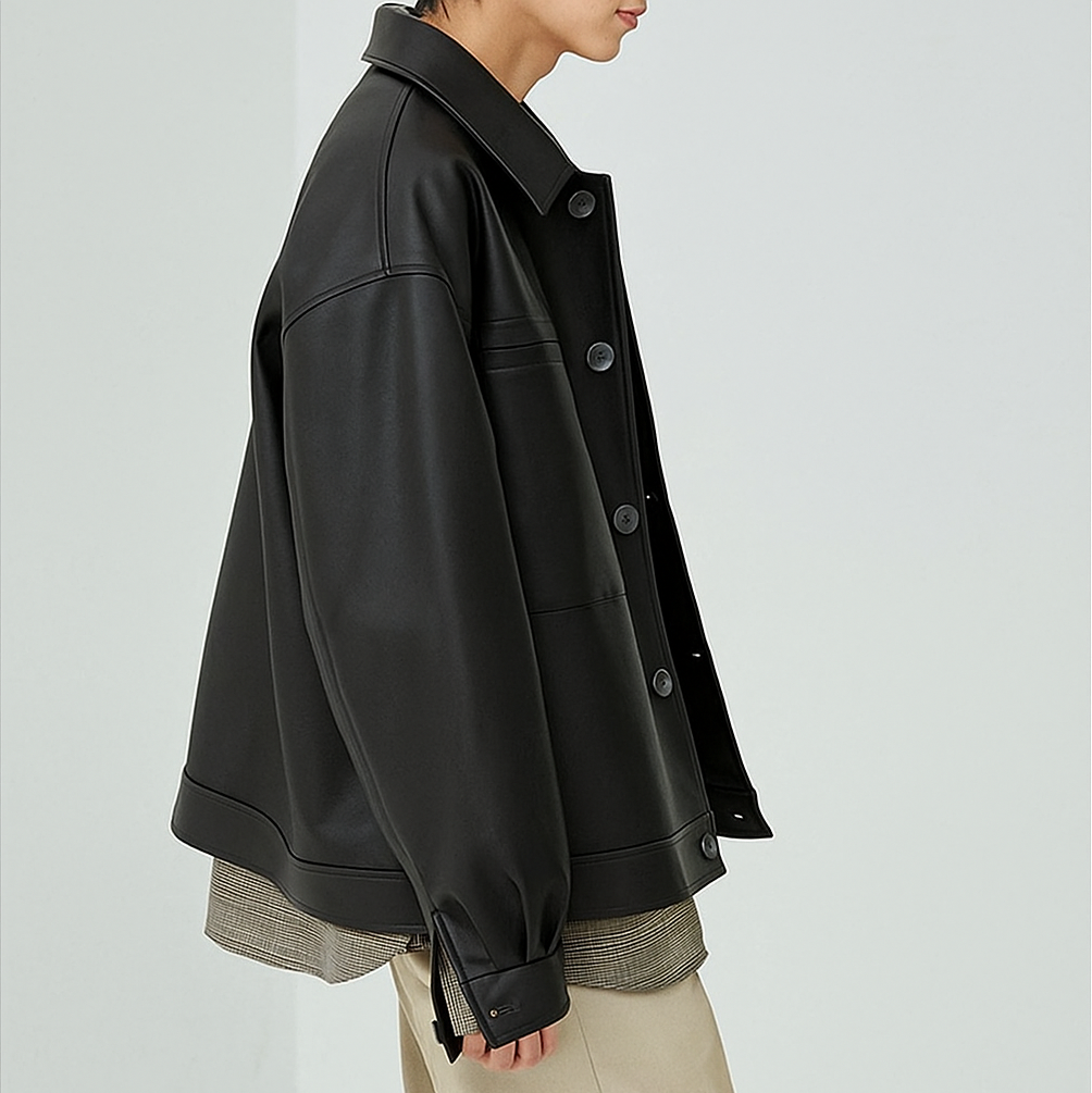 Mauroicardi Oversized Leather Jacket - Saint Drako