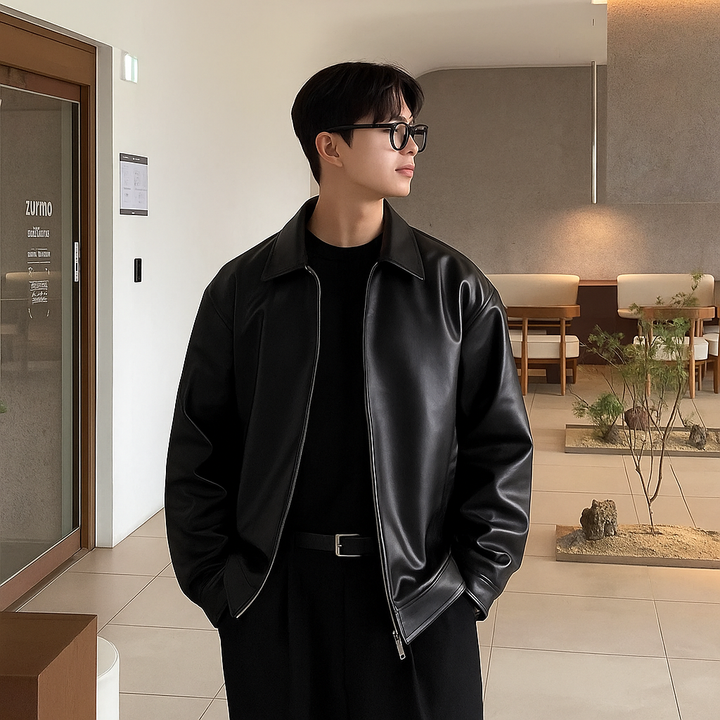 Arven Brown Leather Bomber Jacket - Saint Drako