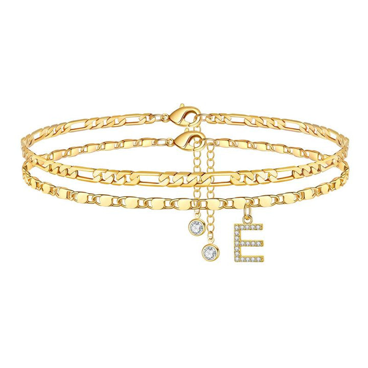 Siena Gold Initial Anklet - Saint Drako