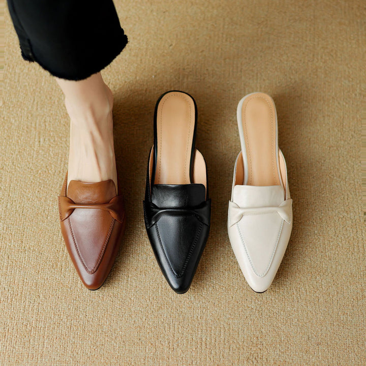 Solenne Leather Mules