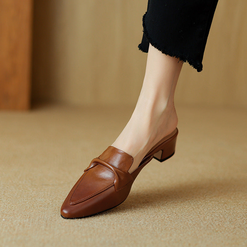 Solenne Leather Mules