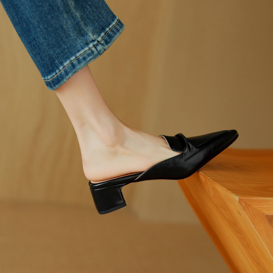 Solenne Leather Mules