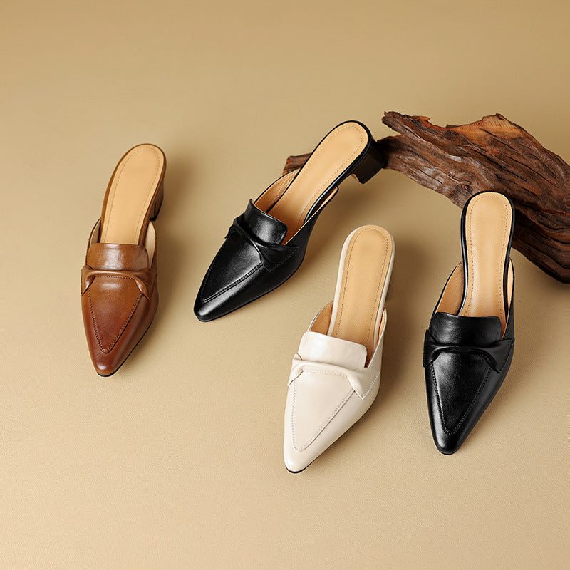 Solenne Leather Mules