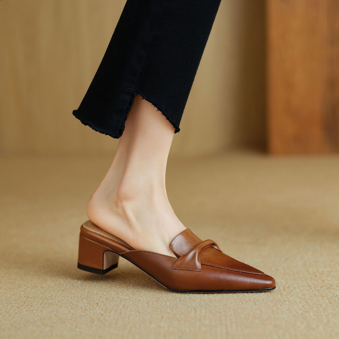 Solenne Leather Mules