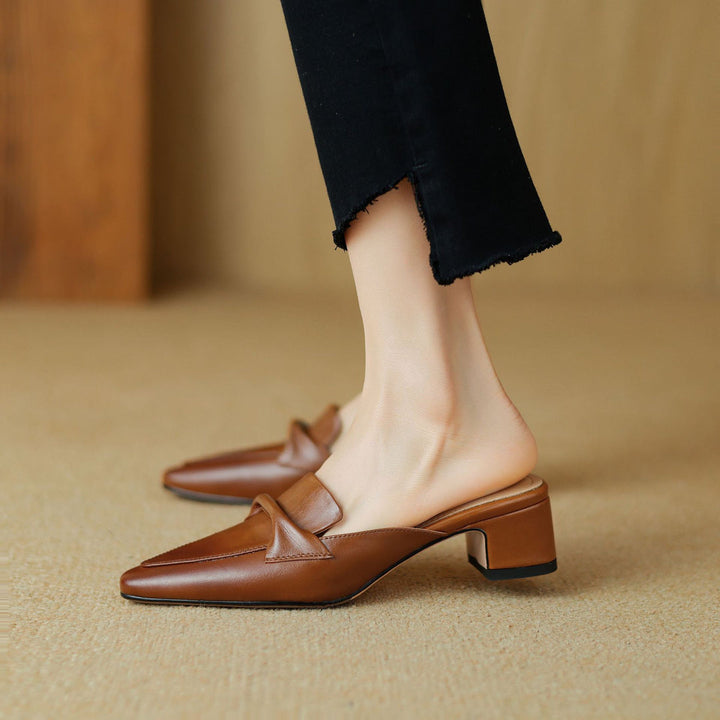 Solenne Leather Mules