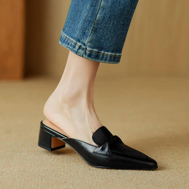 Solenne Leather Mules