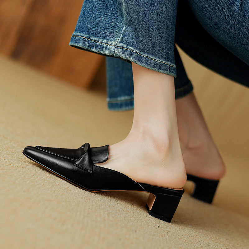 Solenne Leather Mules