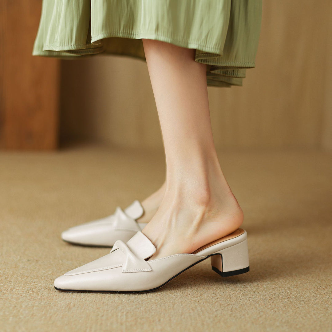 Solenne Leather Mules