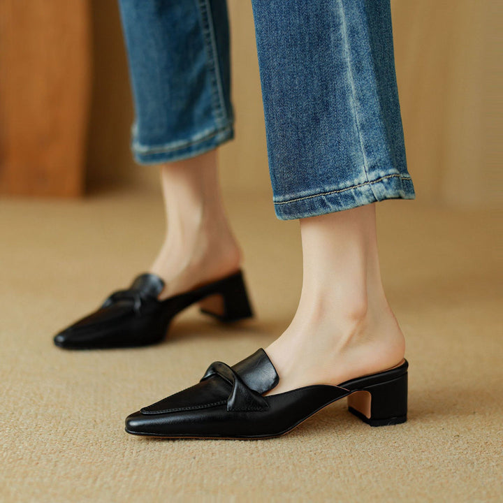 Solenne Leather Mules