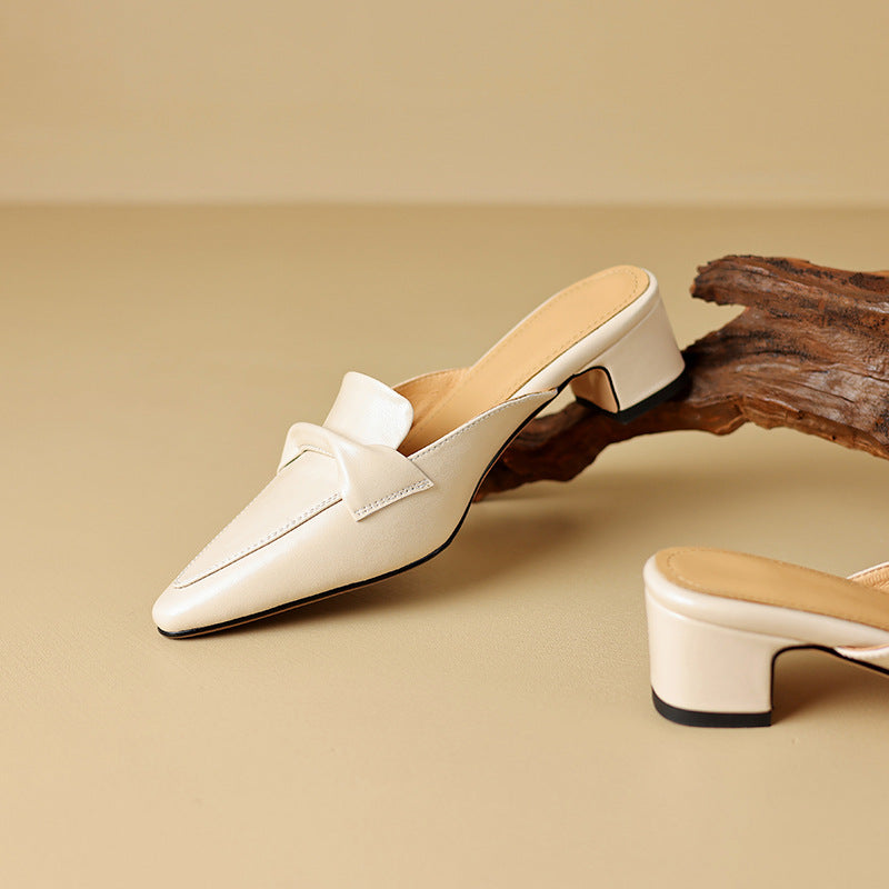 Solenne Leather Mules