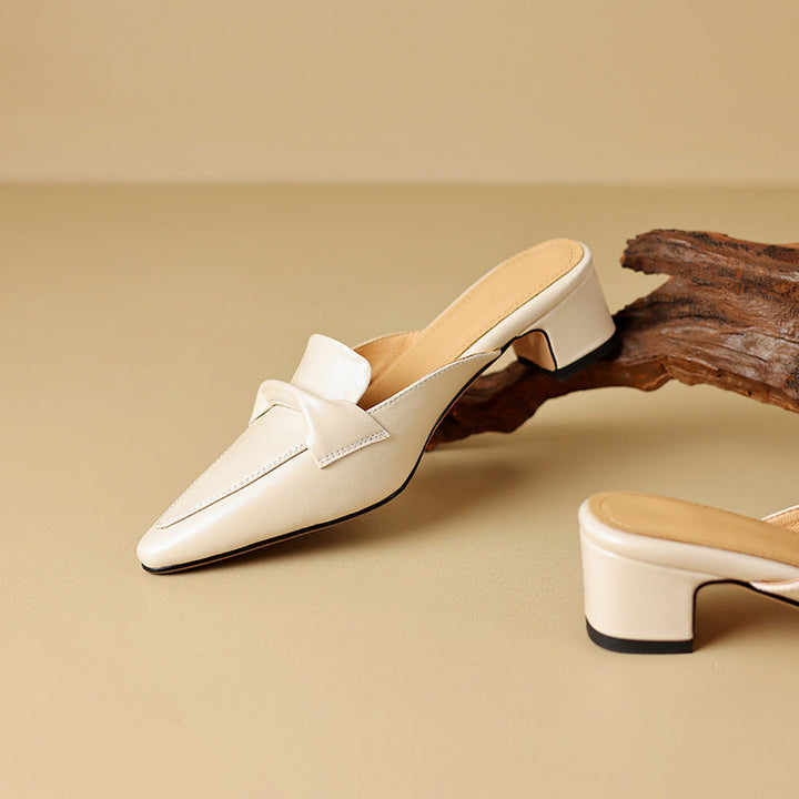 Solenne Leather Mules