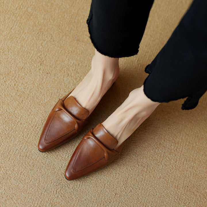 Solenne Leather Mules