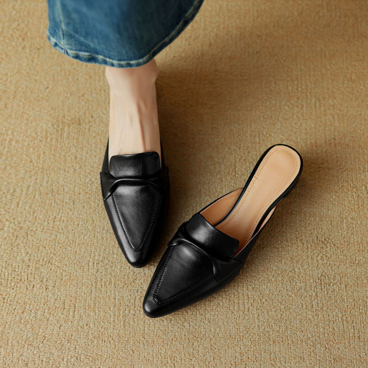 Solenne Leather Mules