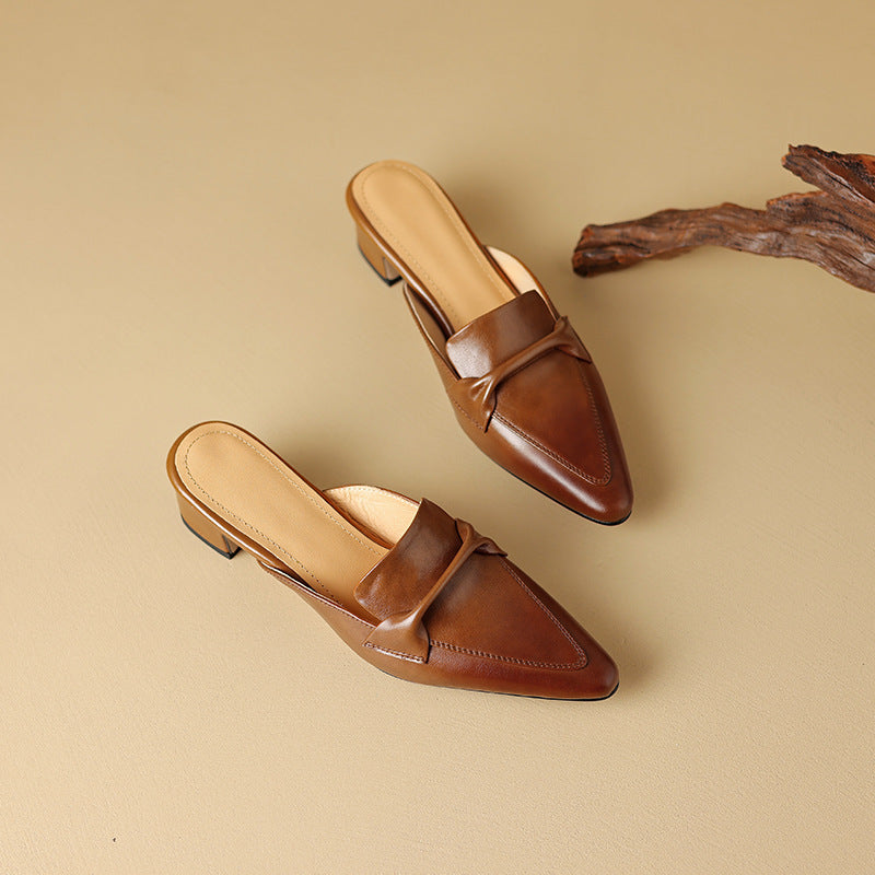 Solenne Leather Mules