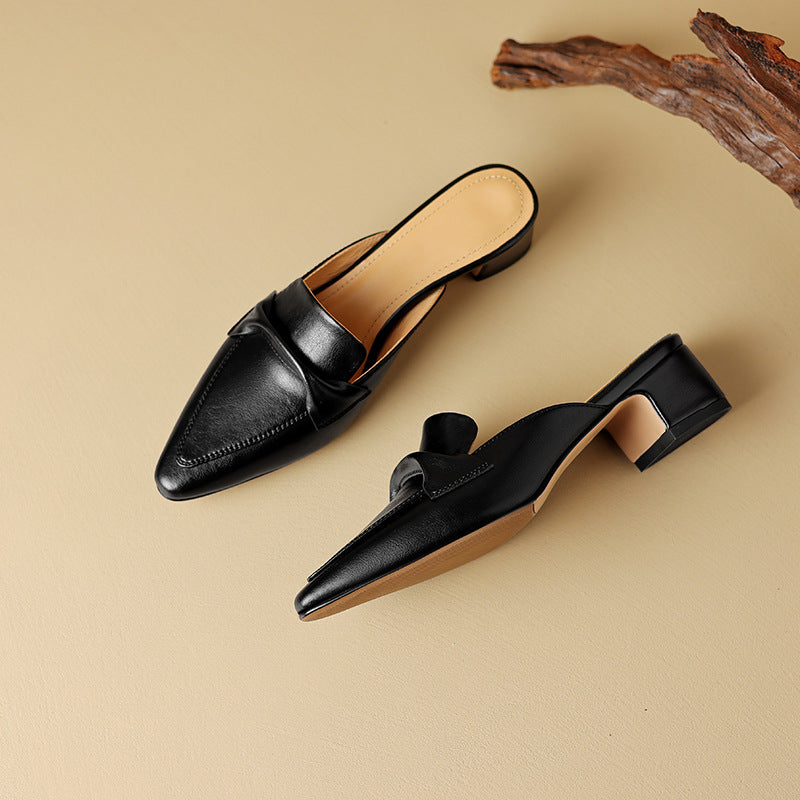 Solenne Leather Mules