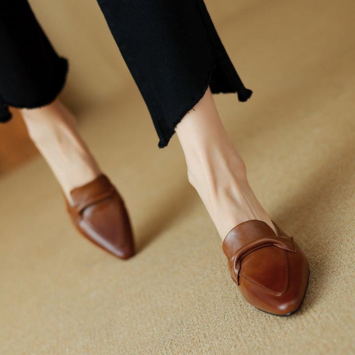 Solenne Leather Mules