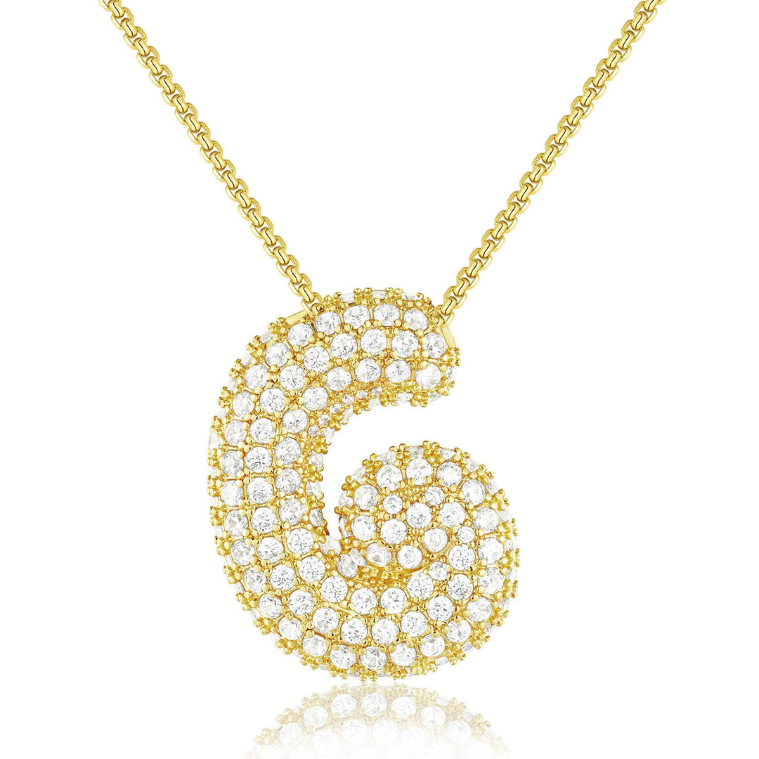 14K Gold Bubble Letter Necklace