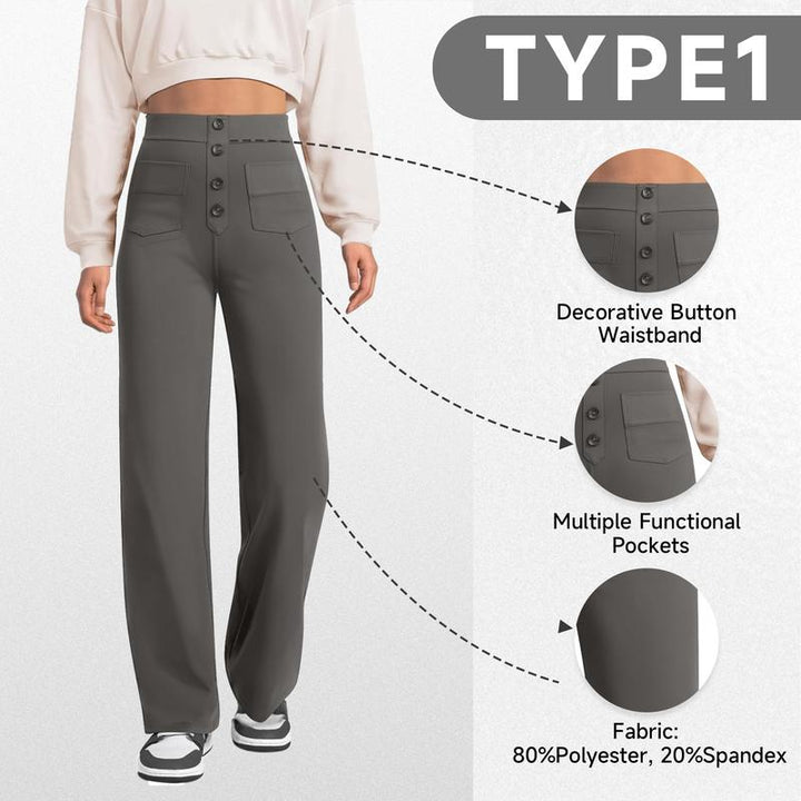 Lunaro Button-Front Wide Leg Pants