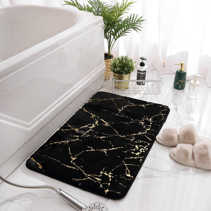 Fluffy Marble Dream Bath Rug