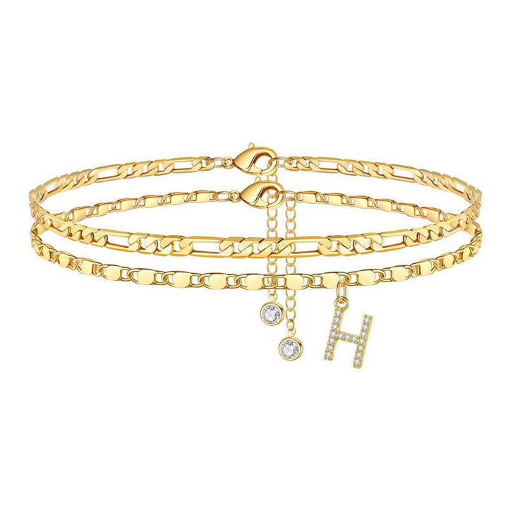 Siena Gold Initial Anklet - Saint Drako