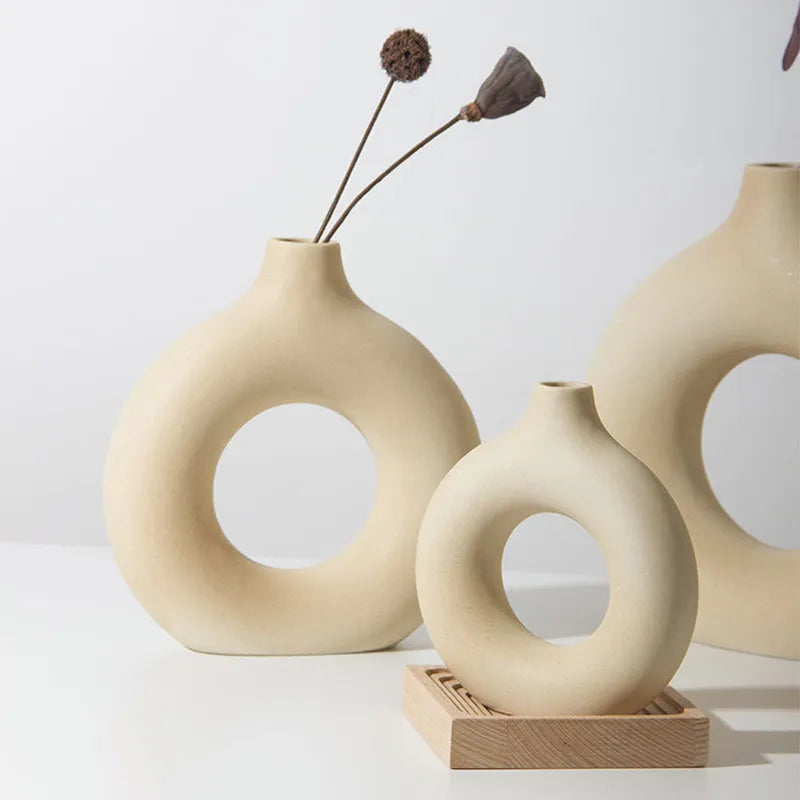 Nordic Circular Ceramic Vase