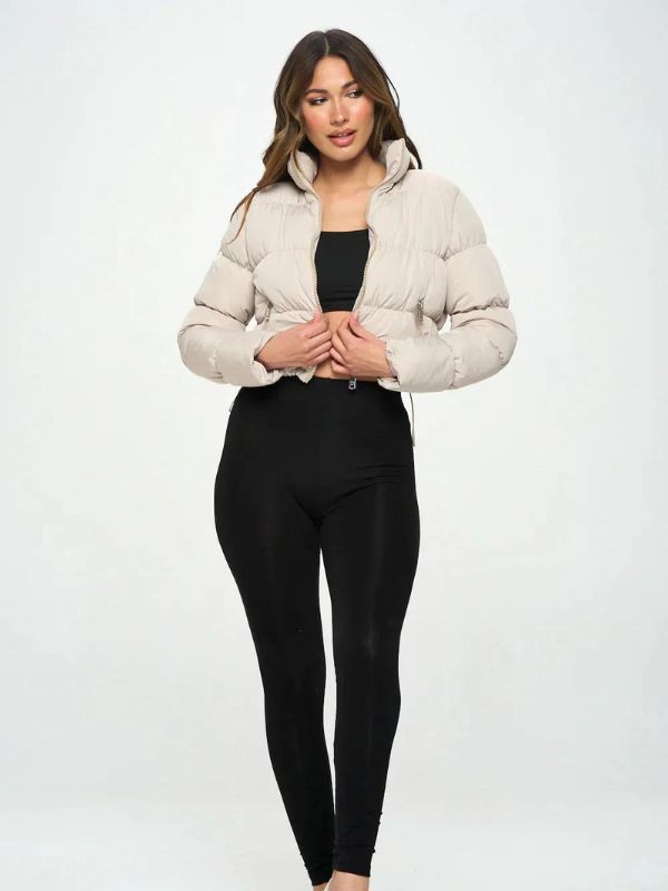 Liora Women’s Cropped Quilted Puffer Jacket - Saint Drako