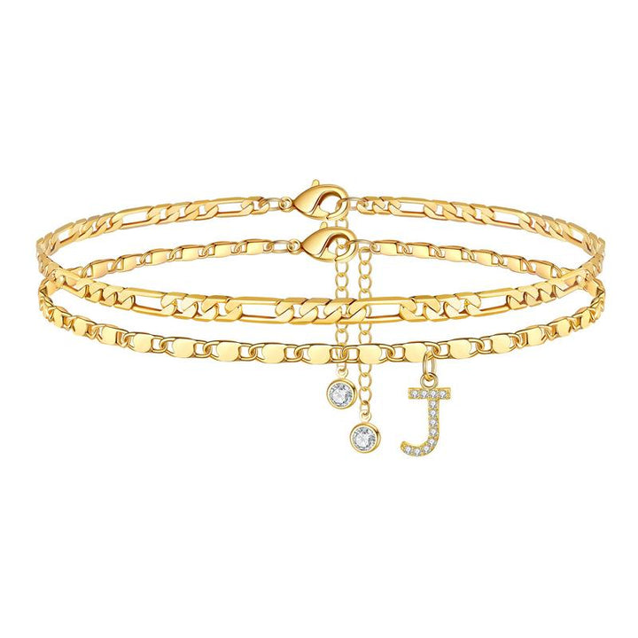 Siena Gold Initial Anklet - Saint Drako